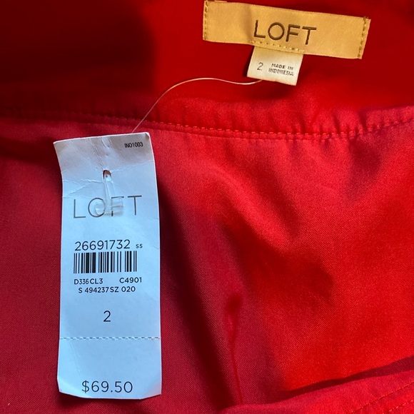 NWT Loft Red Skirt: Size 2 - Picture 5 of 6